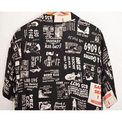 Rare 1990's Moschino Adult Ads style Fetish Newspaper Print Pattern Shirt