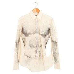 Rare 1990's Moschino Optical Illusion Fornasetti Torso style Long Sleeve Shirt