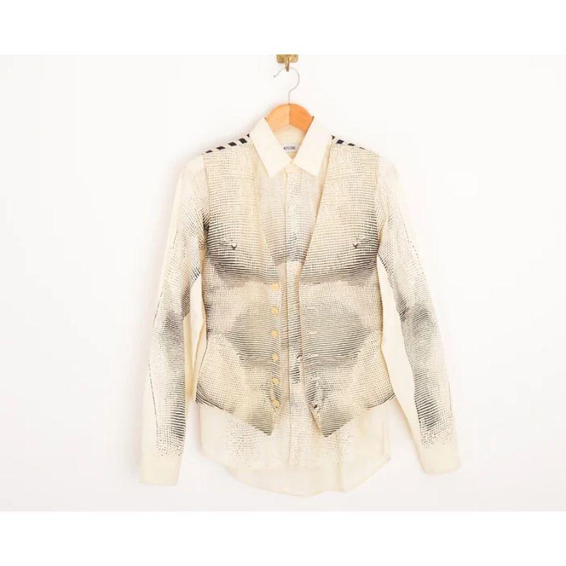 Rare 1990's Moschino Optical Illusion Fornasetti Torso style Waistcoat Jacket For Sale 1