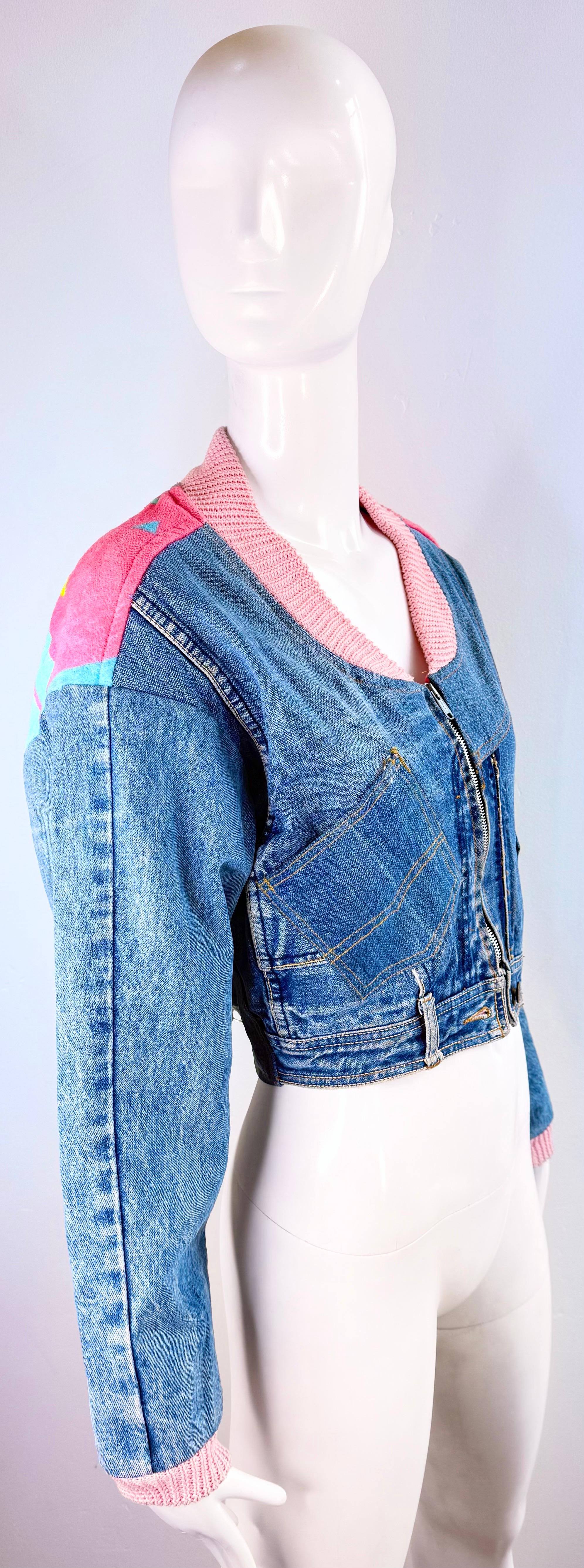 Rare 1990 Too Cute Guetta Family Denim Tweety Jacket Vintage Looney Tunes USA en vente 6