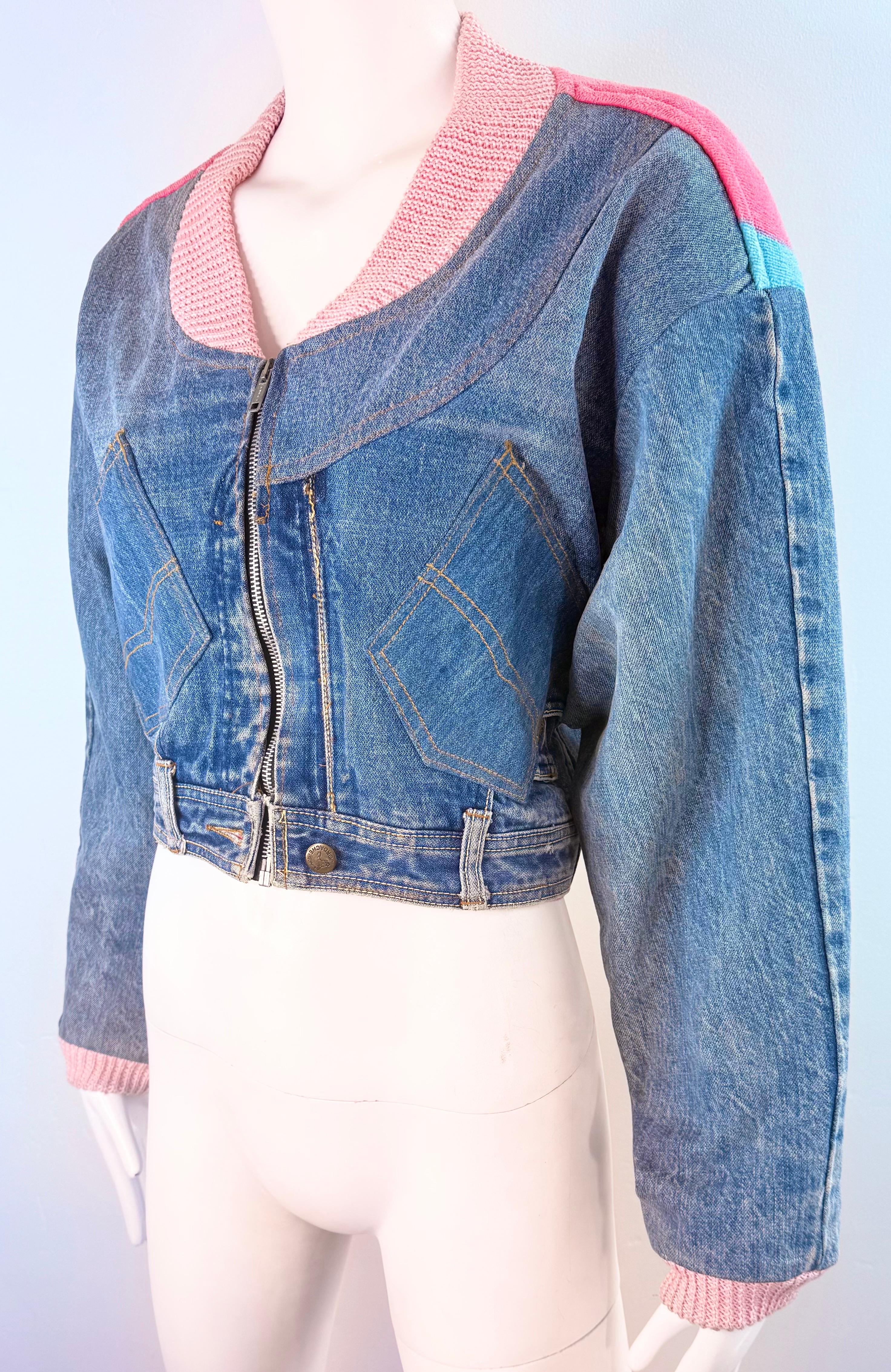 Rare 1990 Too Cute Guetta Family Denim Tweety Jacket Vintage Looney Tunes USA en vente 2
