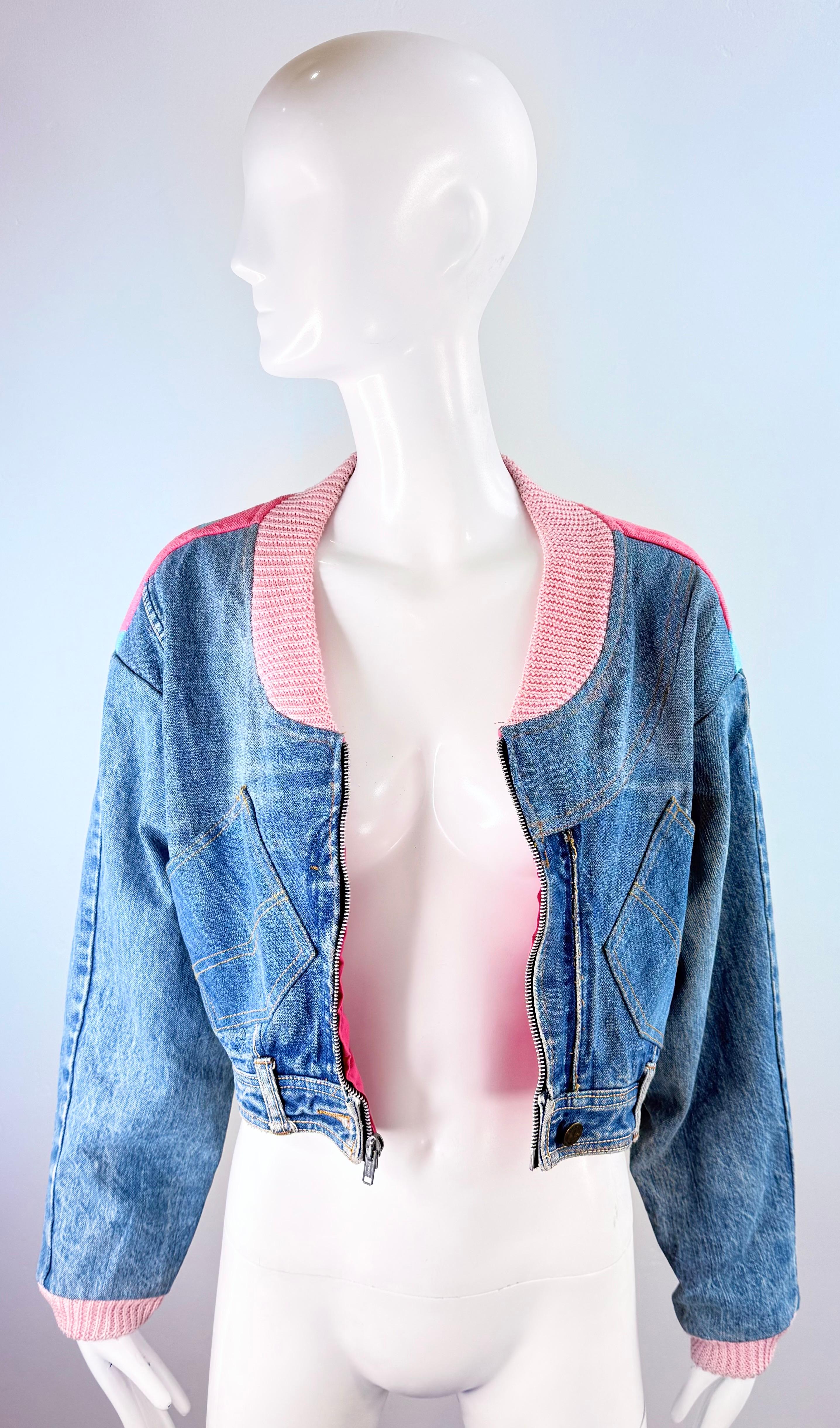 Rare 1990 Too Cute Guetta Family Denim Tweety Jacket Vintage Looney Tunes USA en vente 4