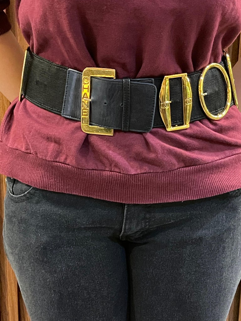 Rare 1990s Vintage Chanel Elastic Buckled Belt at 1stDibs  display picture 1