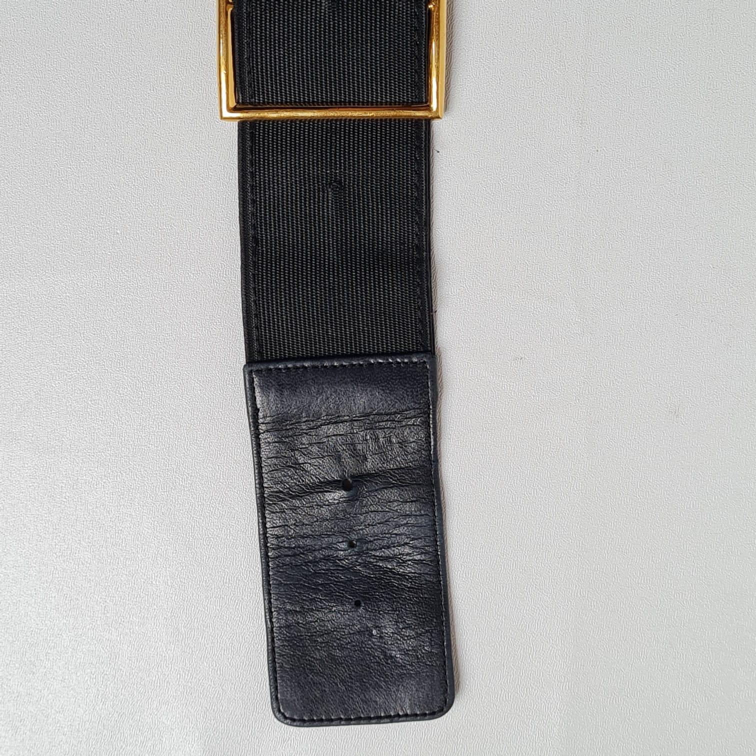 Rare 1990s Vintage Chanel Elastic Buckled Belt 2