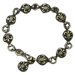 Retro Rare 1991 Chrome Hearts 9.25 Sterling Silver Pastilles Sword Chain Bracelet