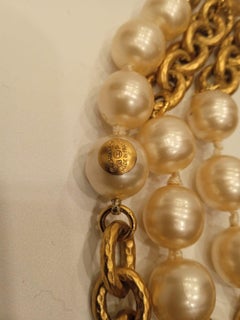 Rare 1993 Chanel Pearl Chain Double Layered Belt