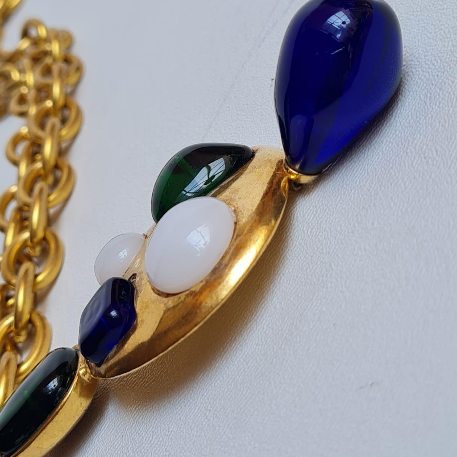 Chanel, rare collier vintage Gripoix byzantin en or avec perles pendantes, 1993 5