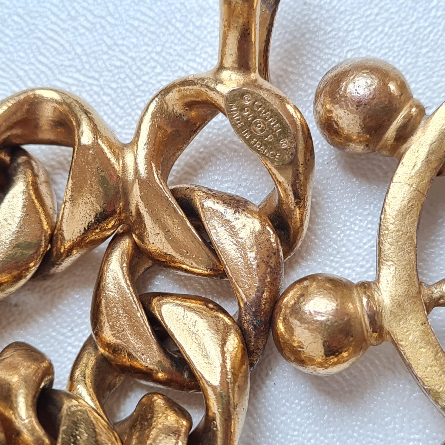 Women's Rare 1994 Vintage Chanel 24K Gold Layered Sailor Chain Belt