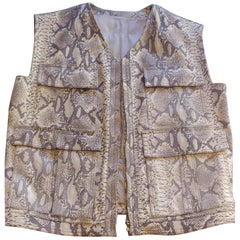 Rare 1995 Gianni Versace Leather Snake Print Men's Vest