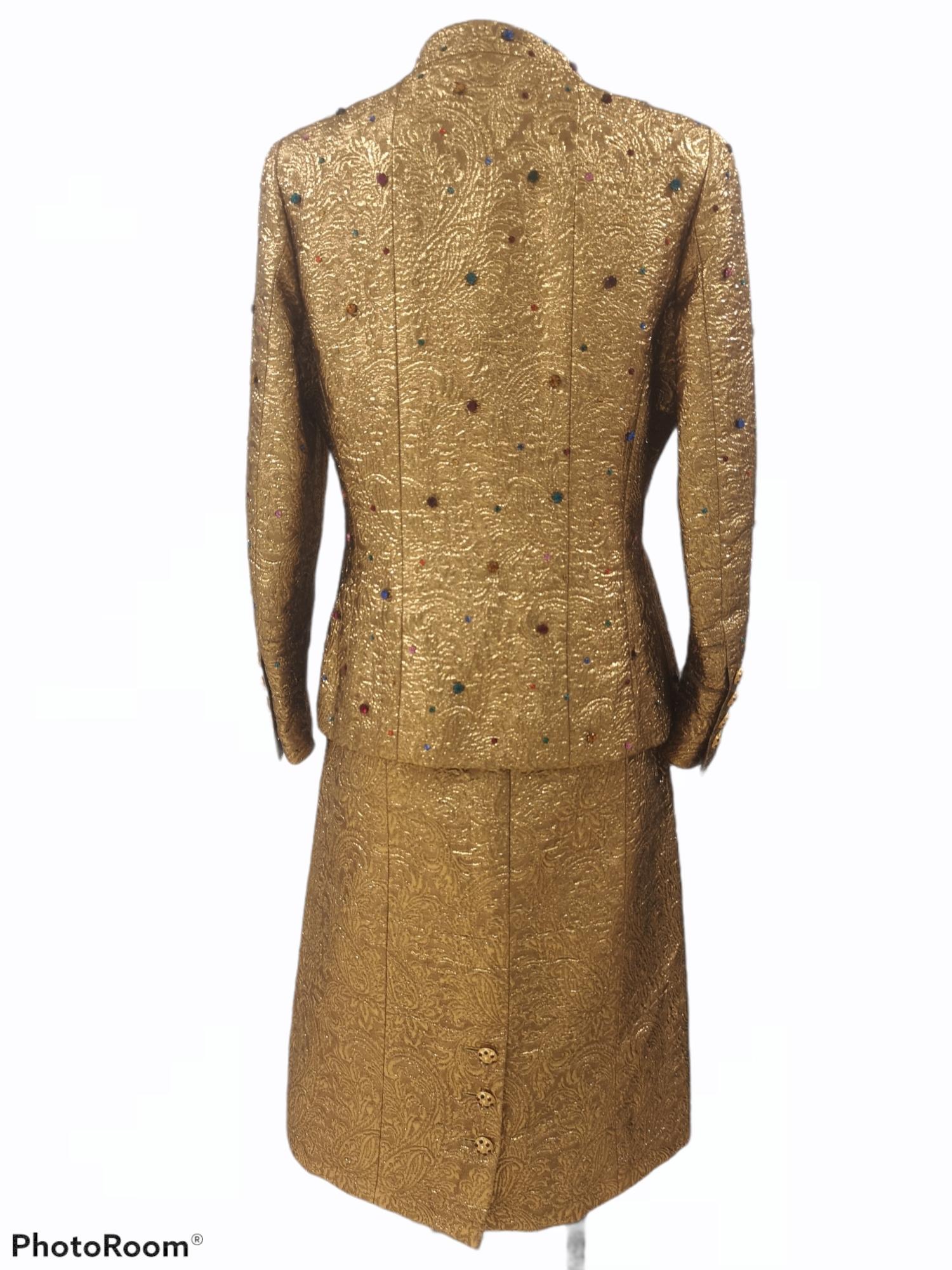 Brown Rare 1996 Chanel Byzantine collection Skirt Suit