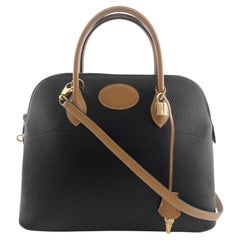 Rare 1996 Hermès 35 cm Bolide Black & Natural Leather