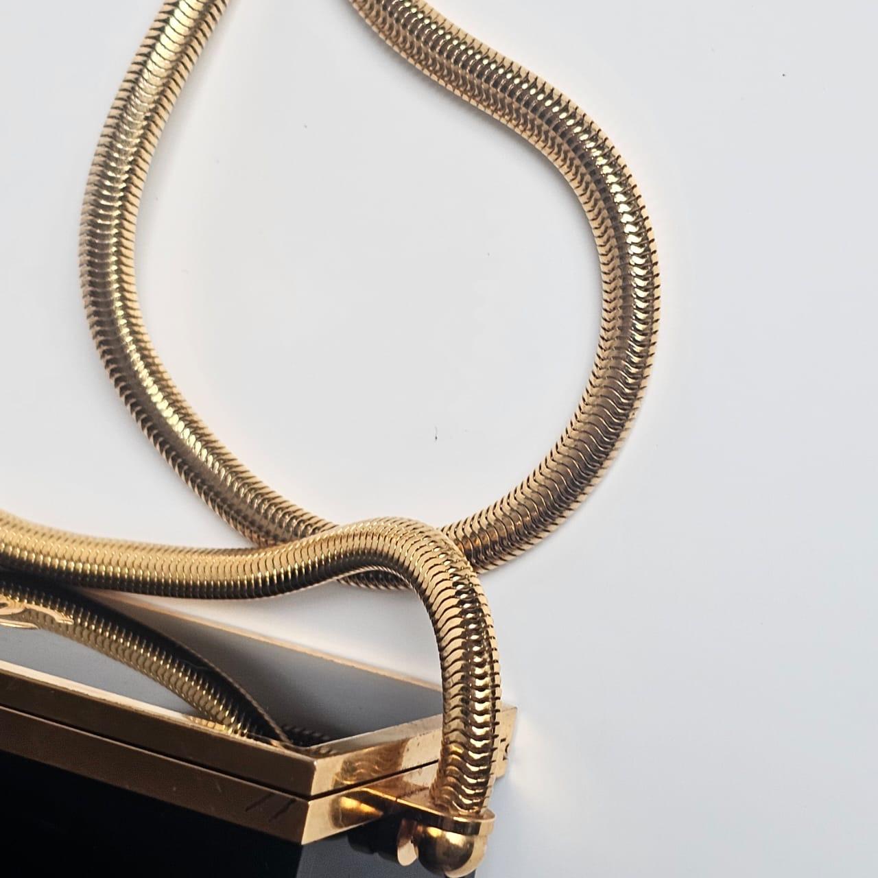 Women's or Men's Rare 1997 Chanel Mini Black Plexiglass CC Snake Chain Box Bag For Sale