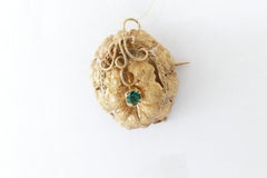 Rare 19 Carat Gold Authentic Australian Colonial Emerald Goldfields Brooch