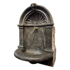 Rare 19th c. Belgian Black Marble Wall Fountain