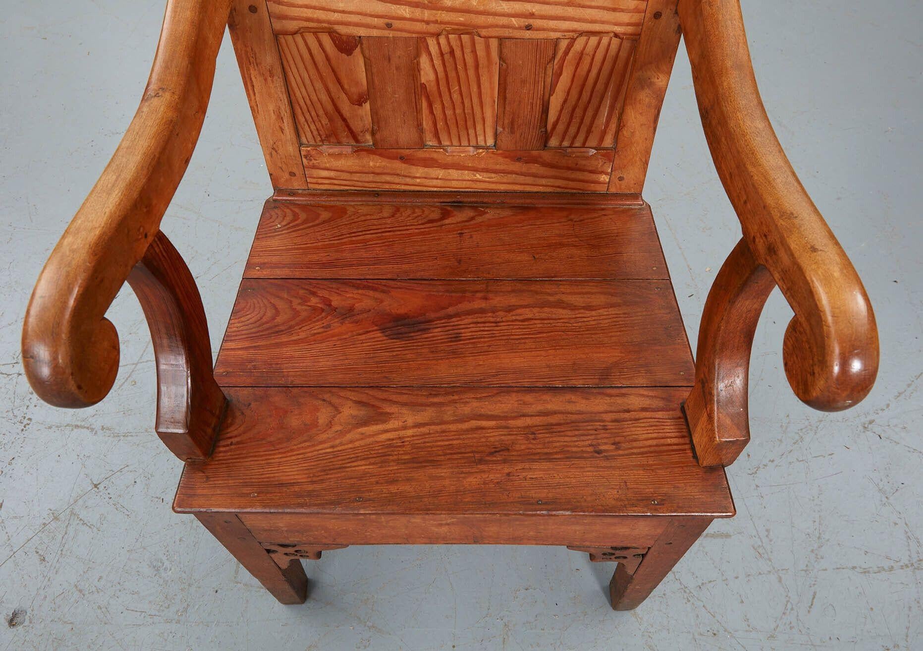 Rare 19th C. Canadian Tall Back Armchair For Sale 6