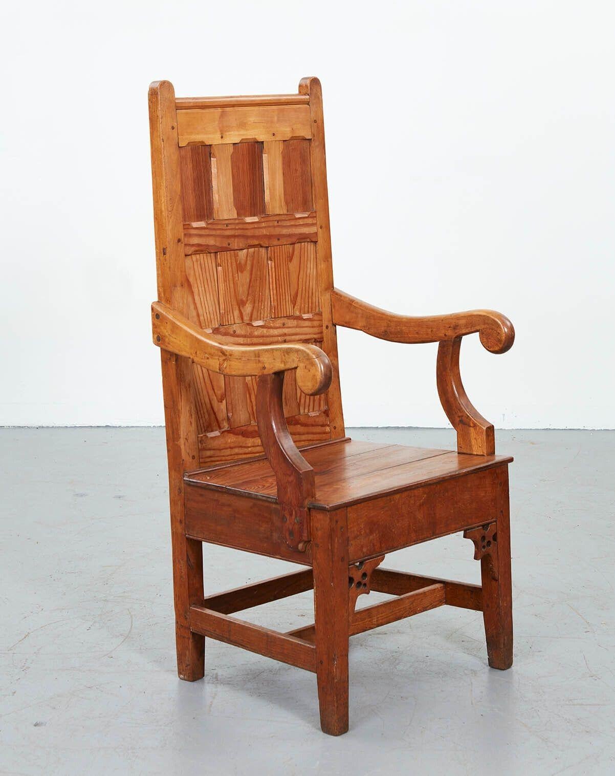 Rare 19th C. Canadian Tall Back Armchair In Good Condition For Sale In Greenwich, CT