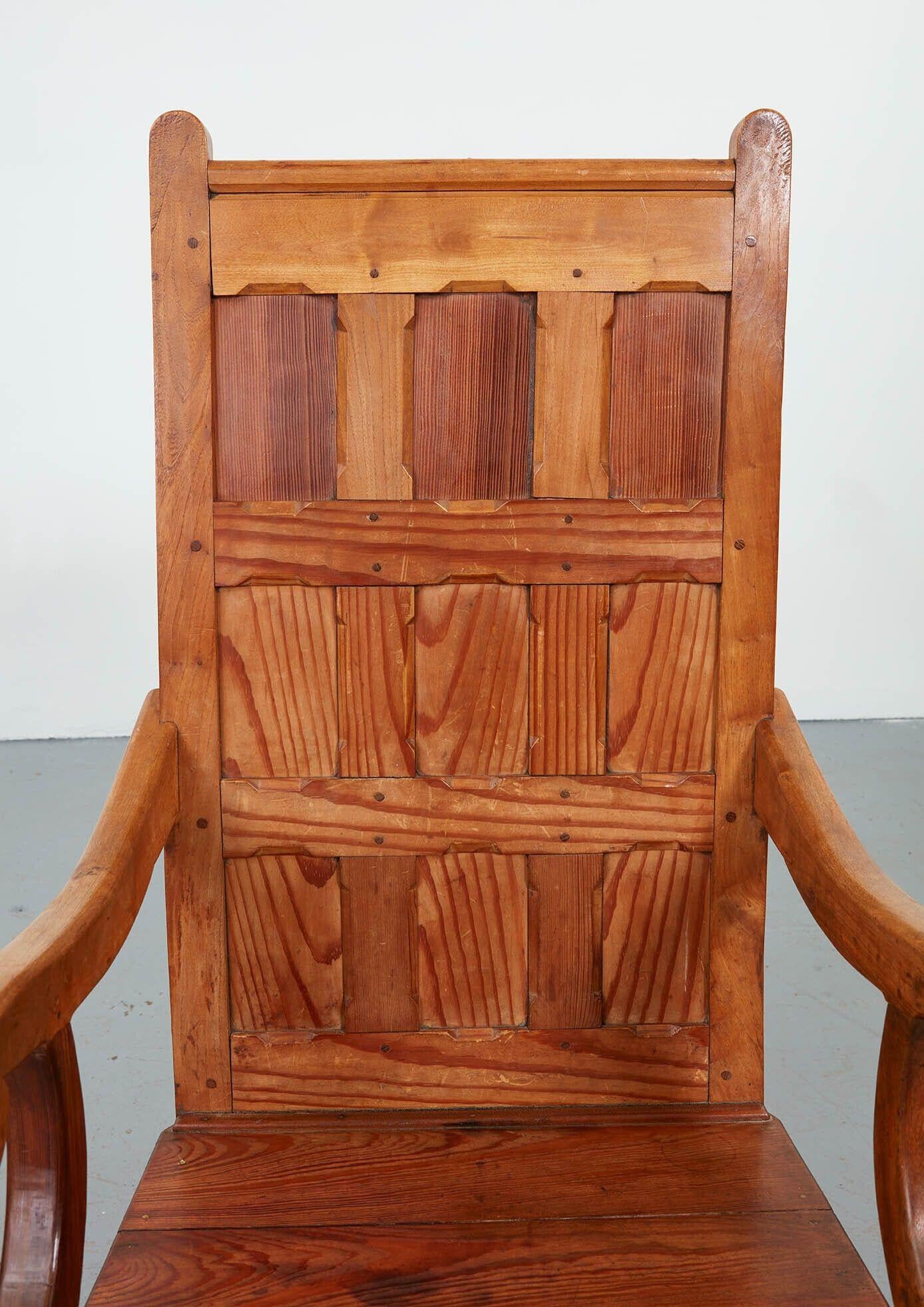 Pine Rare 19th C. Canadian Tall Back Armchair For Sale