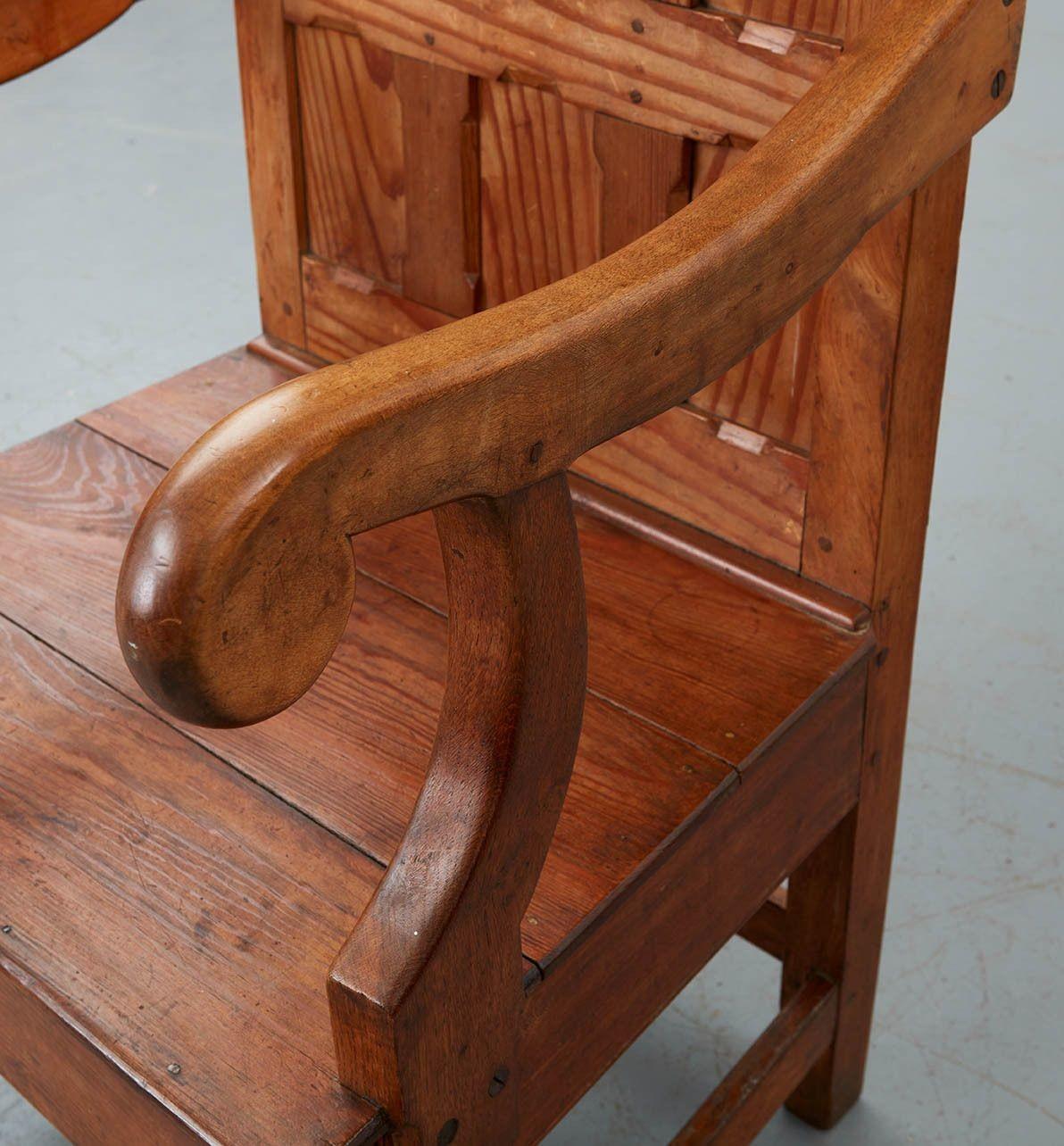 Rare 19th C. Canadian Tall Back Armchair For Sale 1