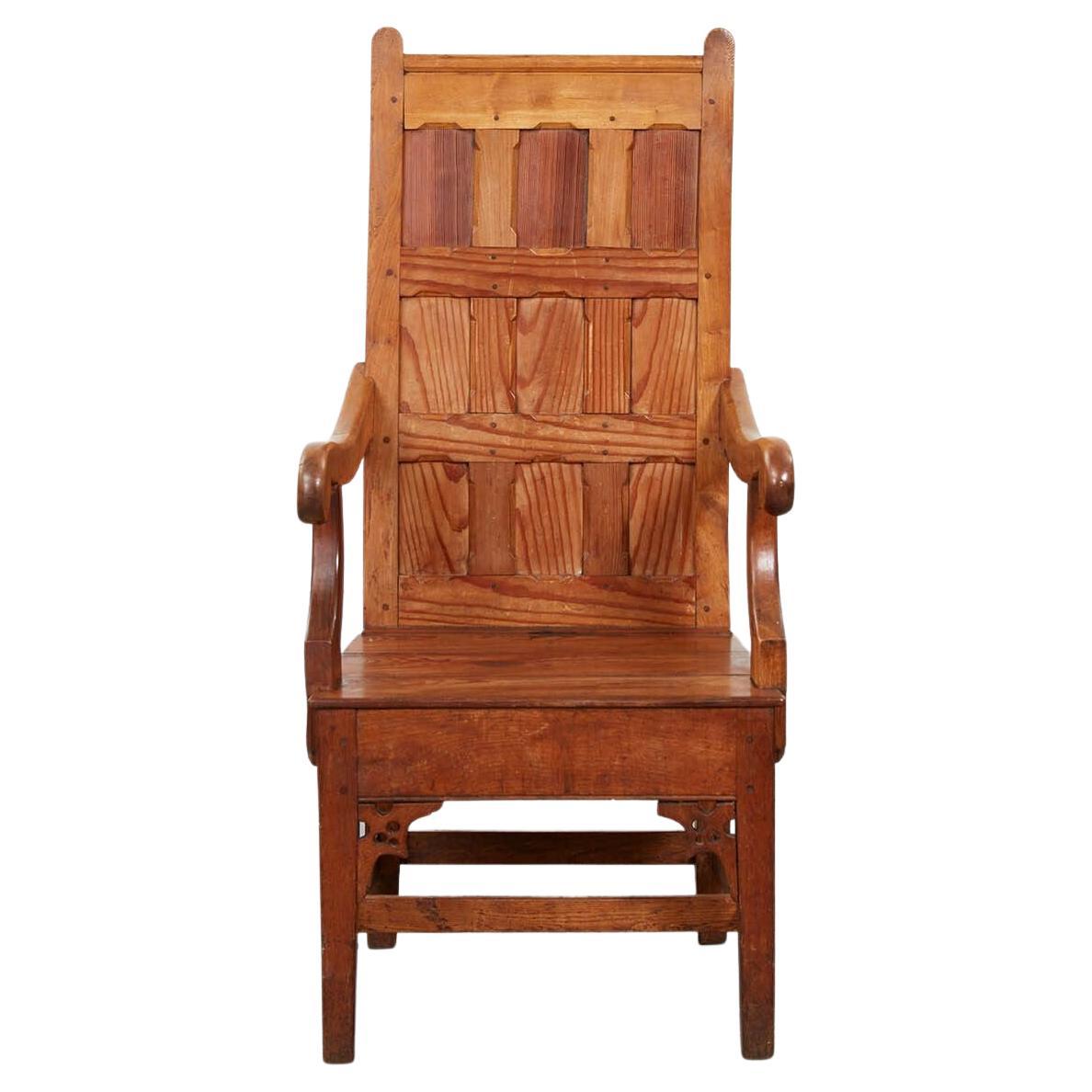 Rare 19th C. Canadian Tall Back Armchair For Sale