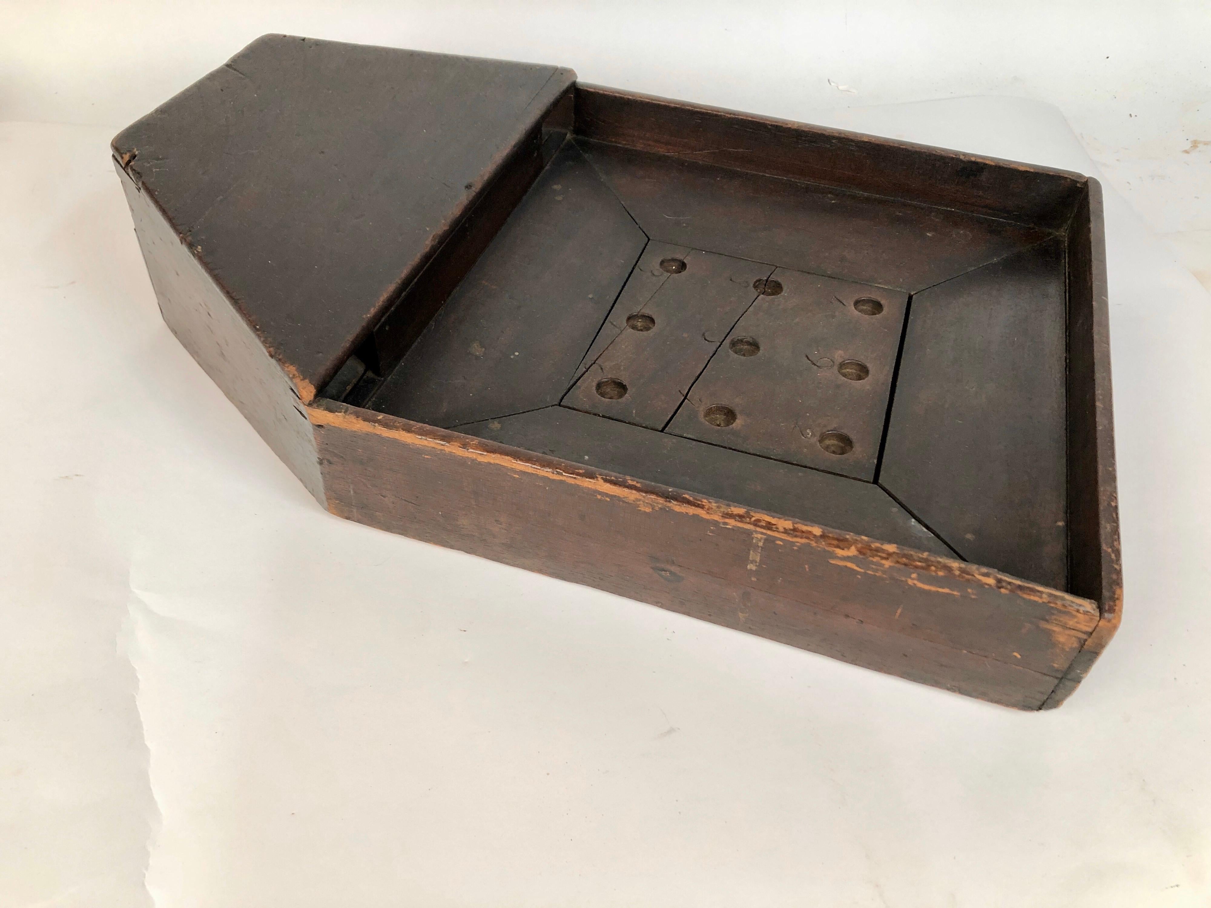 Rare 19th Century Early American Game Board Folk Art Primitive Roulette Game 1