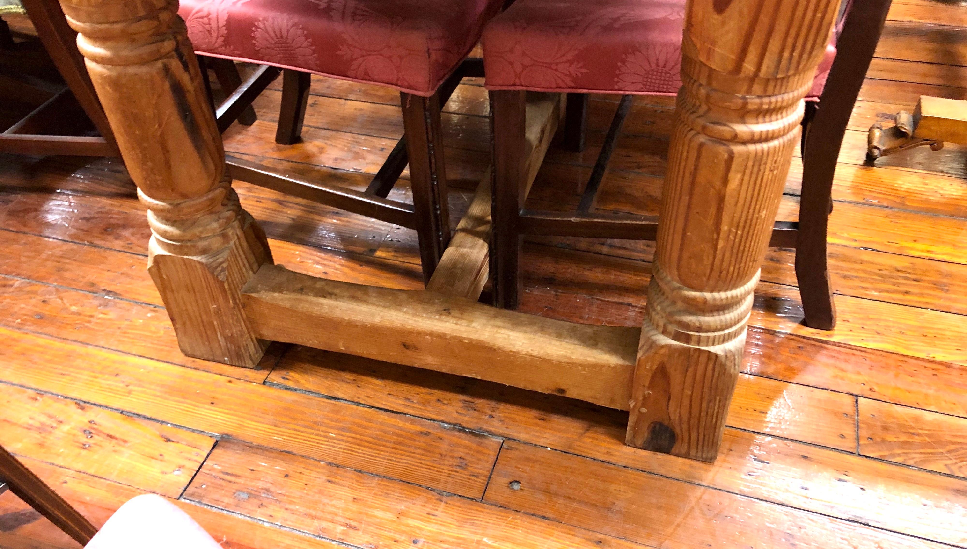 Rare 19th Century English Unusually Long Pine Farmhouse Table 1