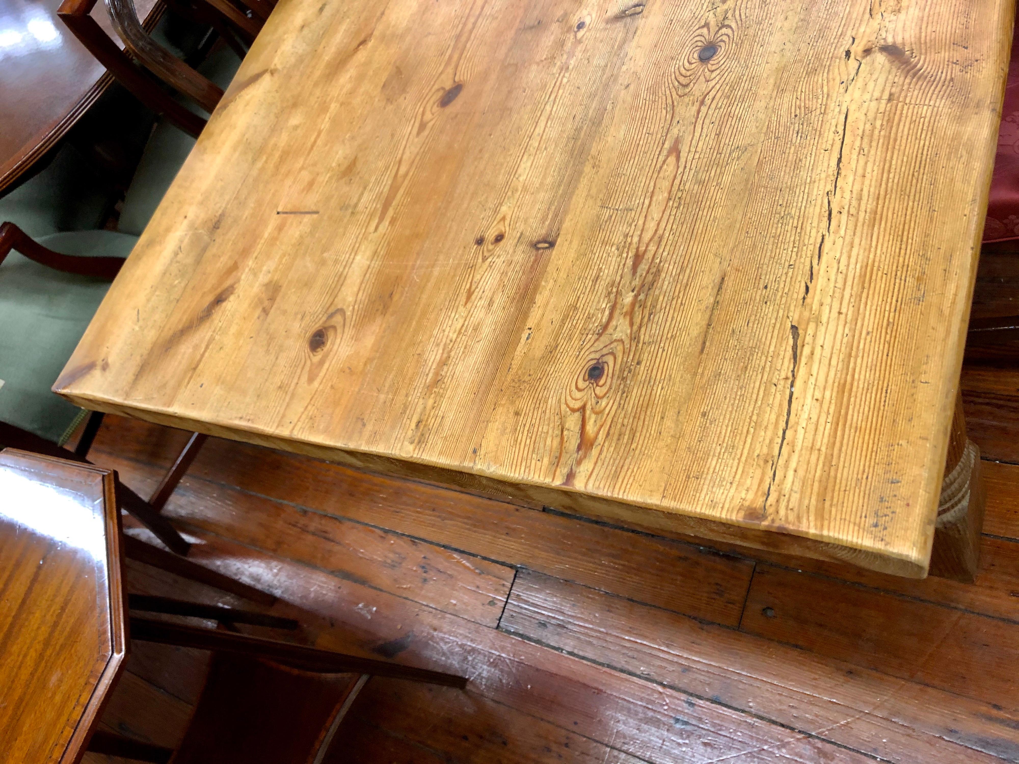 Rare 19th Century English Unusually Long Pine Farmhouse Table 2