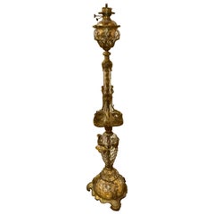 Rare 19th c. French Bell Epoch Gilt Bronze Floor Lamp