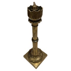 Antique Rare 19th C. Victorian Large Palmer & Company Solid Brass Wick Candle Holder