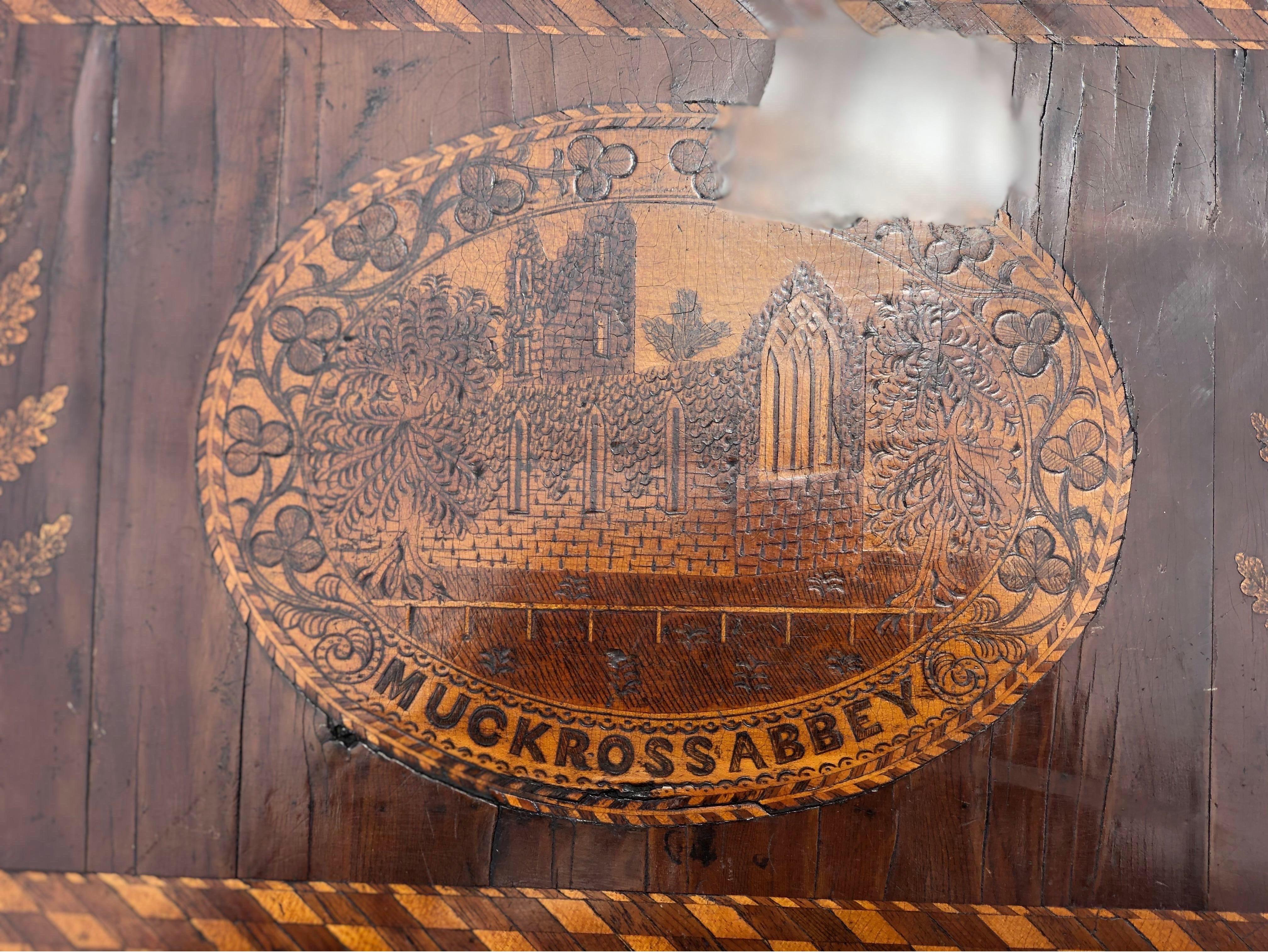 Rare Killarney Games Table, Depictions of Muckross Abbey & Shamrocks For Sale 1