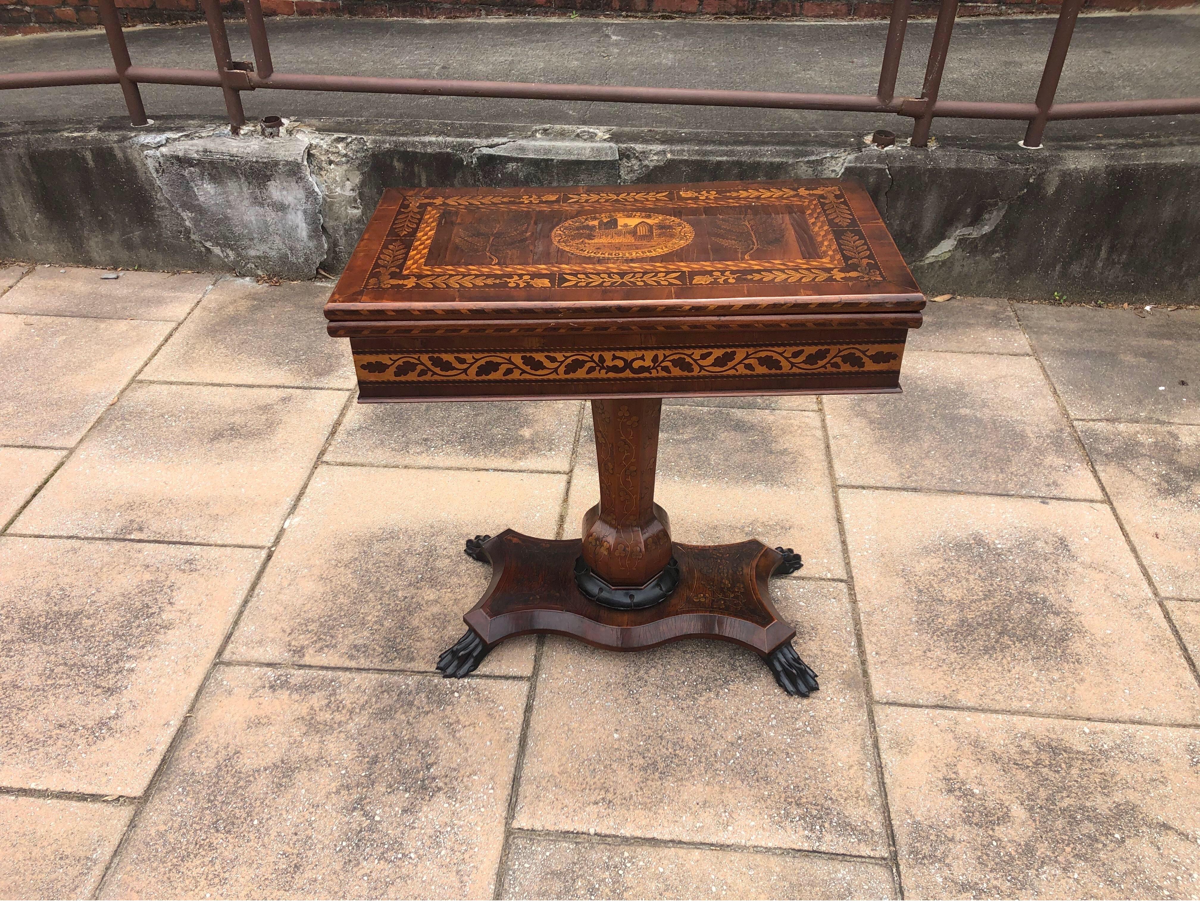 Rare Killarney Games Table, Depictions of Muckross Abbey & Shamrocks For Sale 6