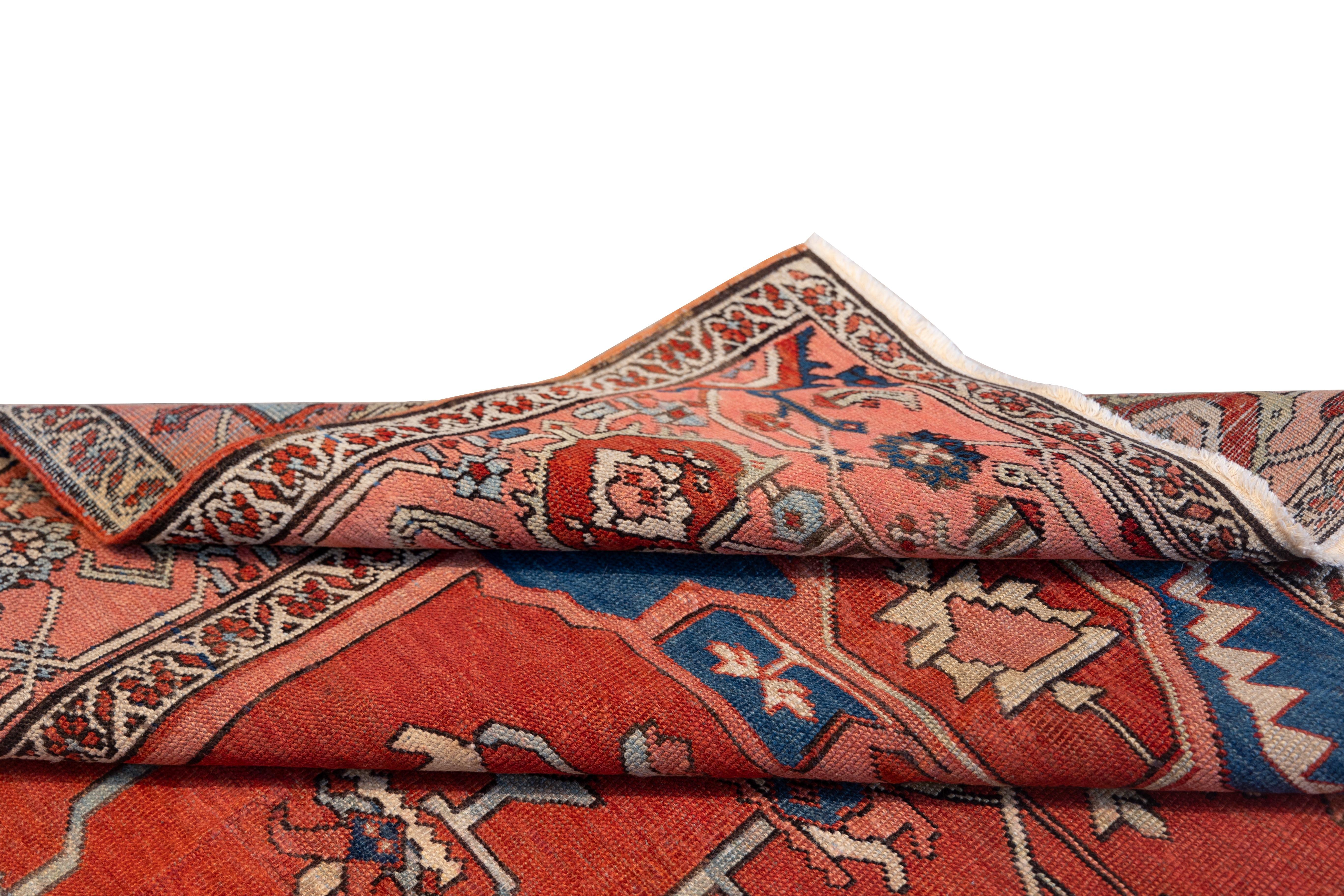 Wool Rare 19th cent. Serapi tribal rug For Sale