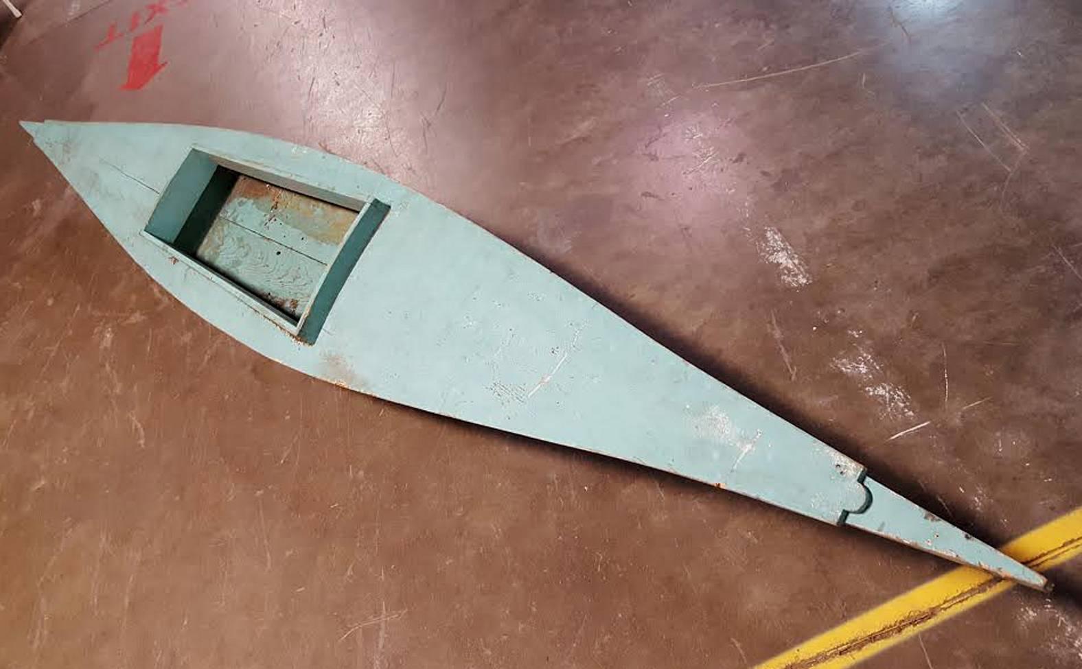 Painted Rare 19th Century Adirondack Duck / Sneak Boat in Old Blue Paint For Sale