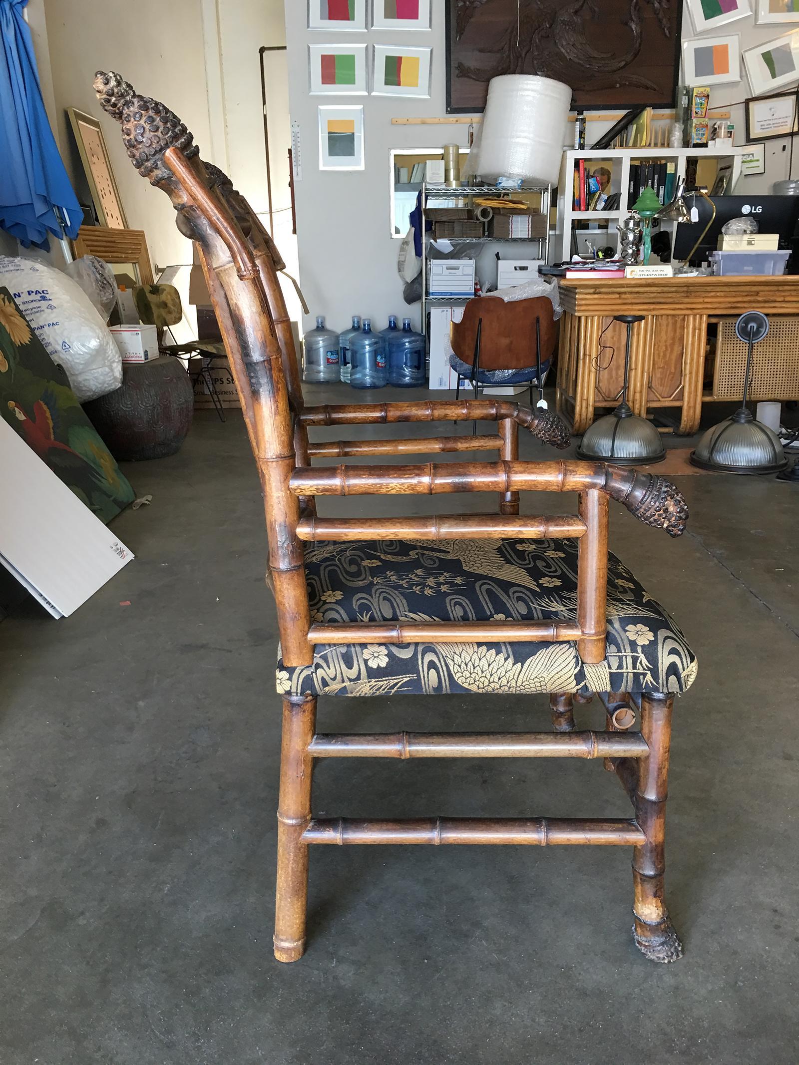 Rare 19th Century Aesthetic Movement Bamboo Salon Chair, Pair For Sale 1