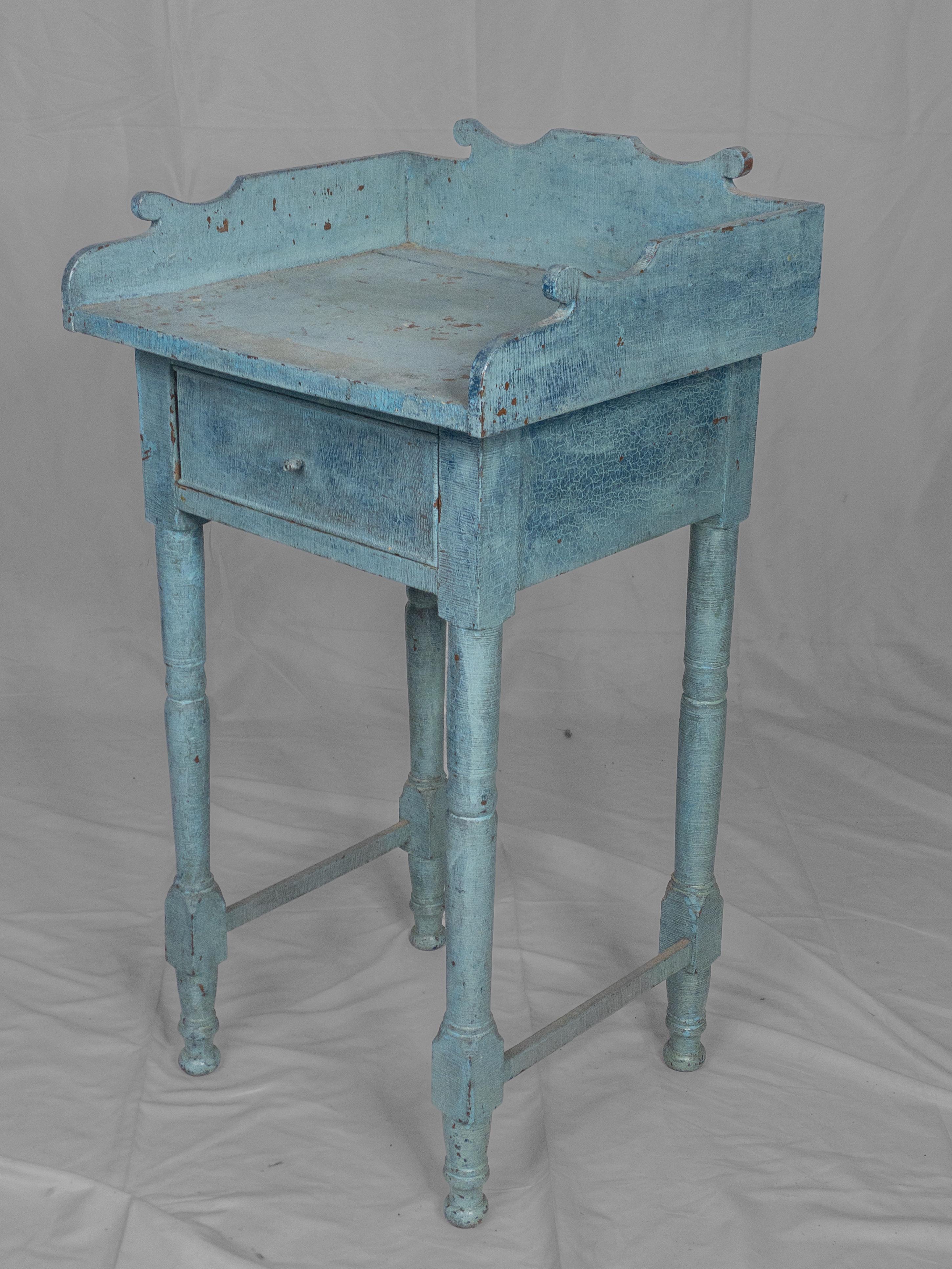 Rare 19th Century American Painted Wooden Side Stand 3