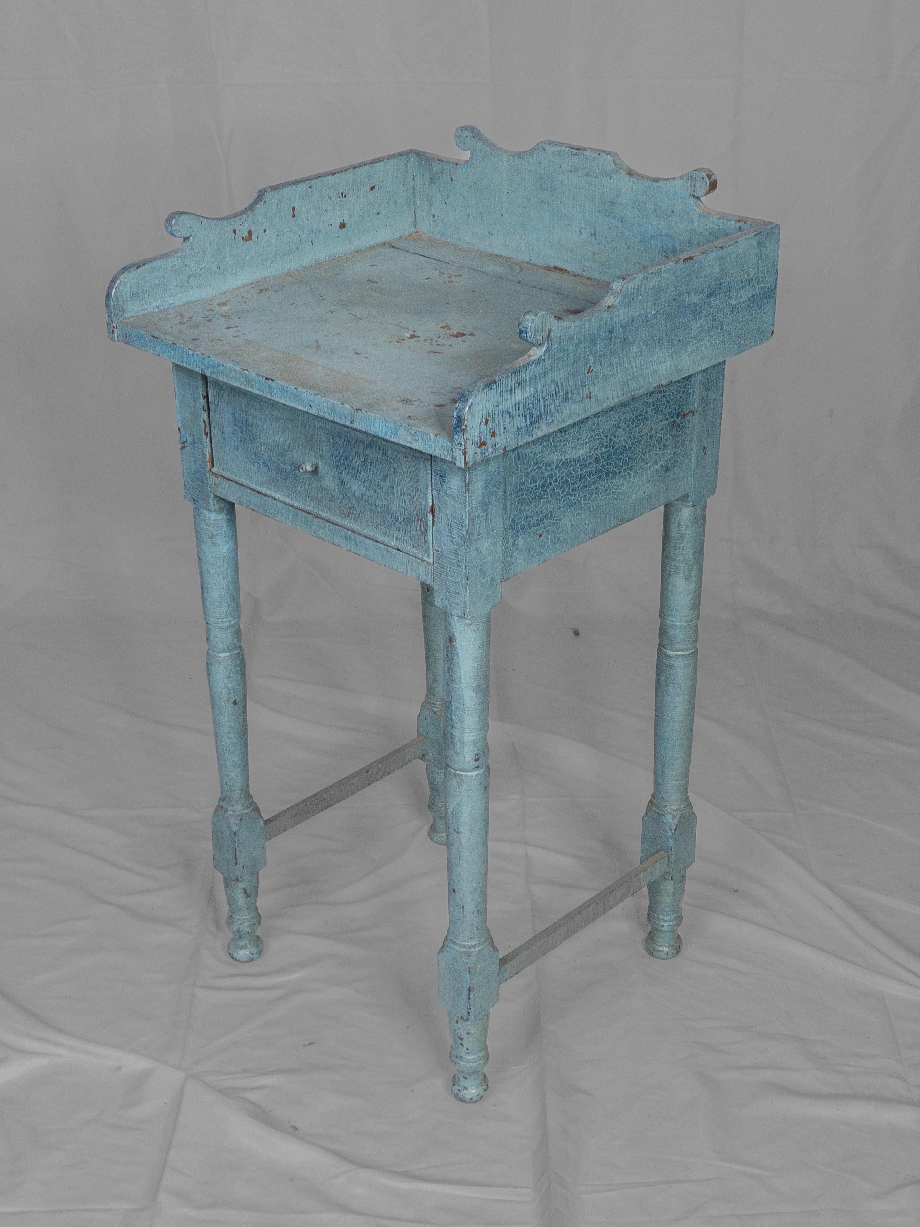 Rare 19th Century American Painted Wooden Side Stand 4