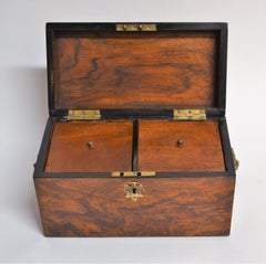Rare 19th Century Antique Black Walnut Tea Caddy