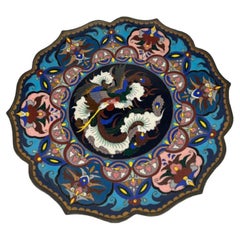 Rare chargeur en bronze cloisonné japonais de la période Meiji du 19e siècle