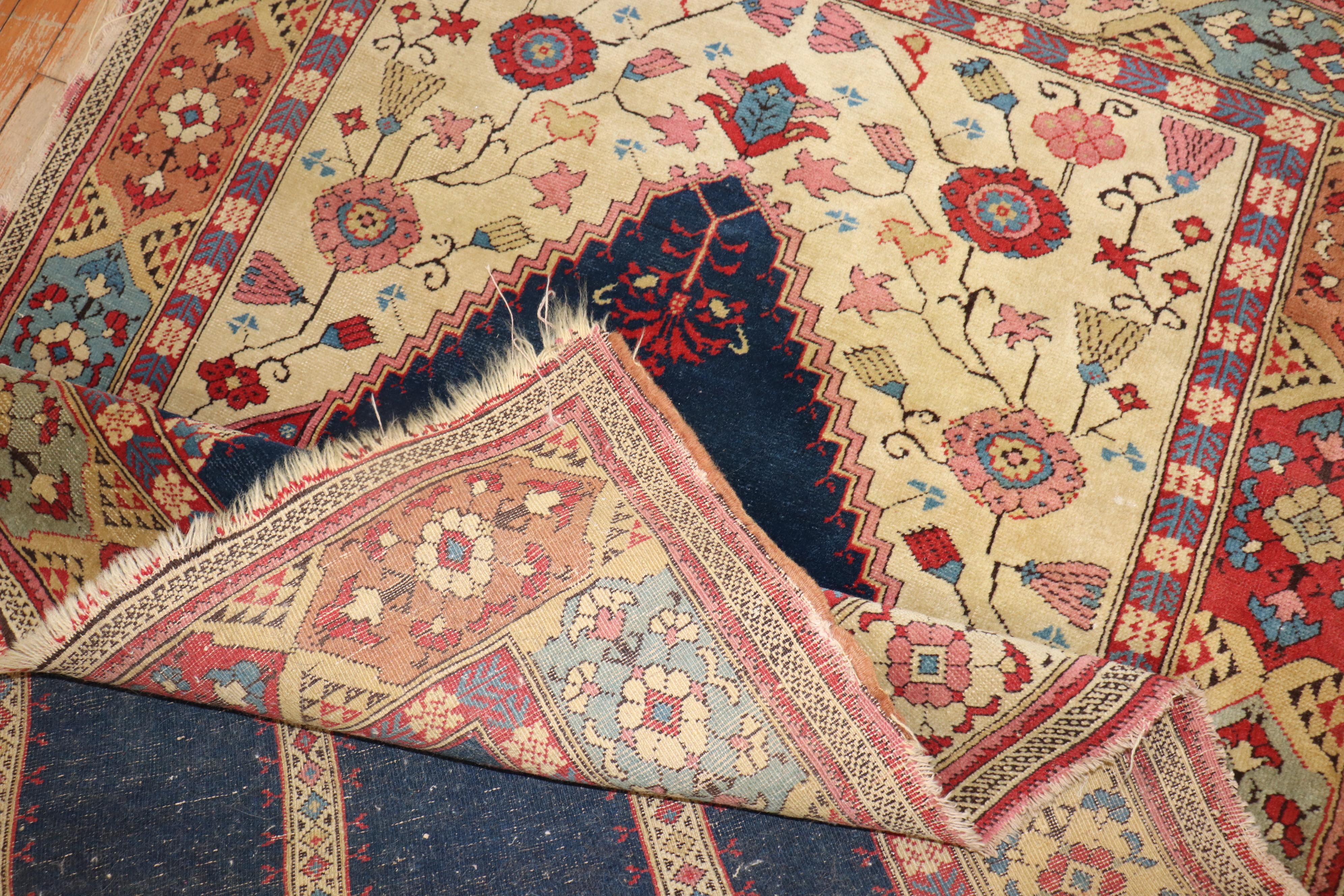 Zabihi Collectio 19th Century Antique Romanian Translvanian Tuduc Prayer Carpet  In Good Condition For Sale In New York, NY