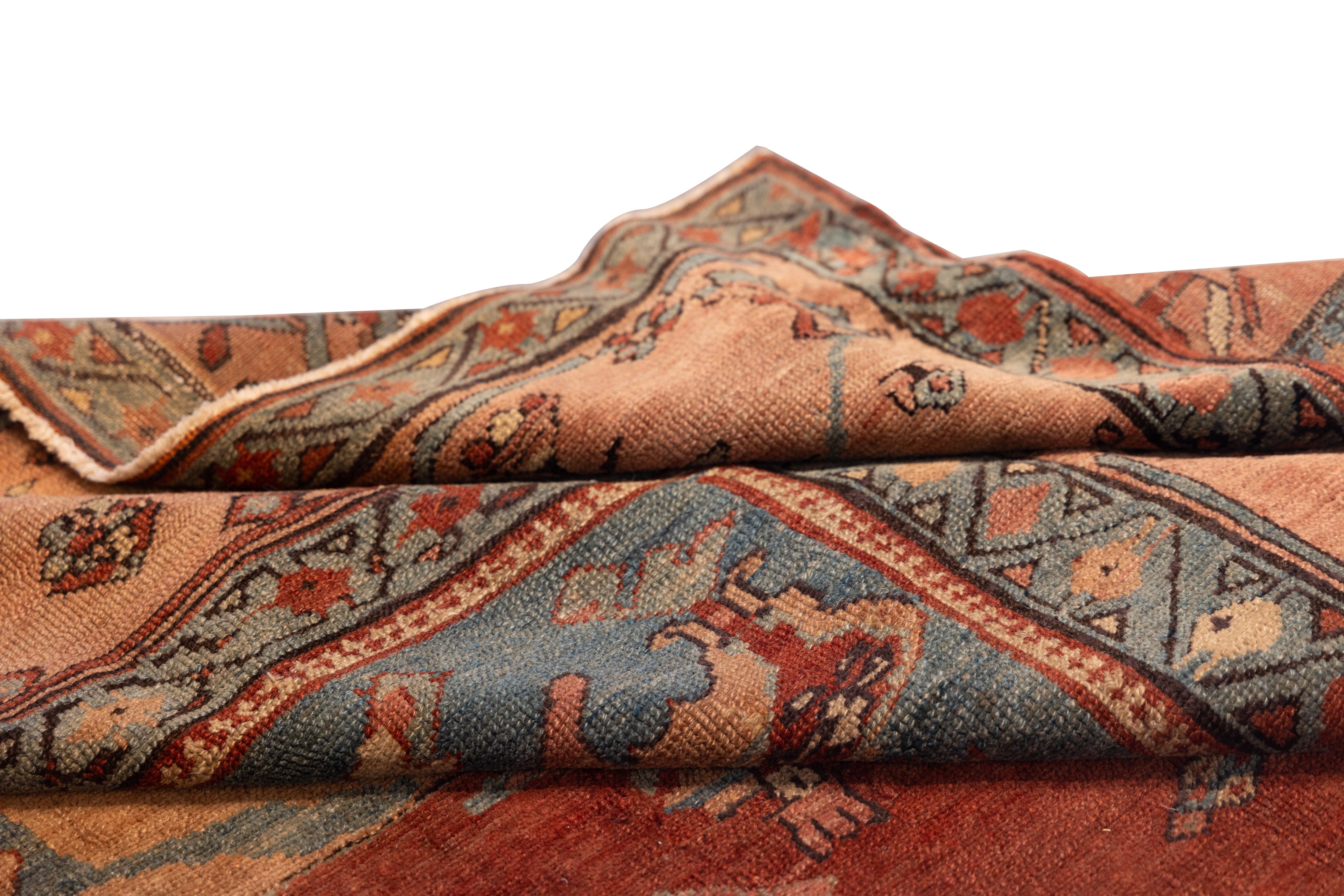 Hand-Woven Rare 19th century antique tribal serapi For Sale