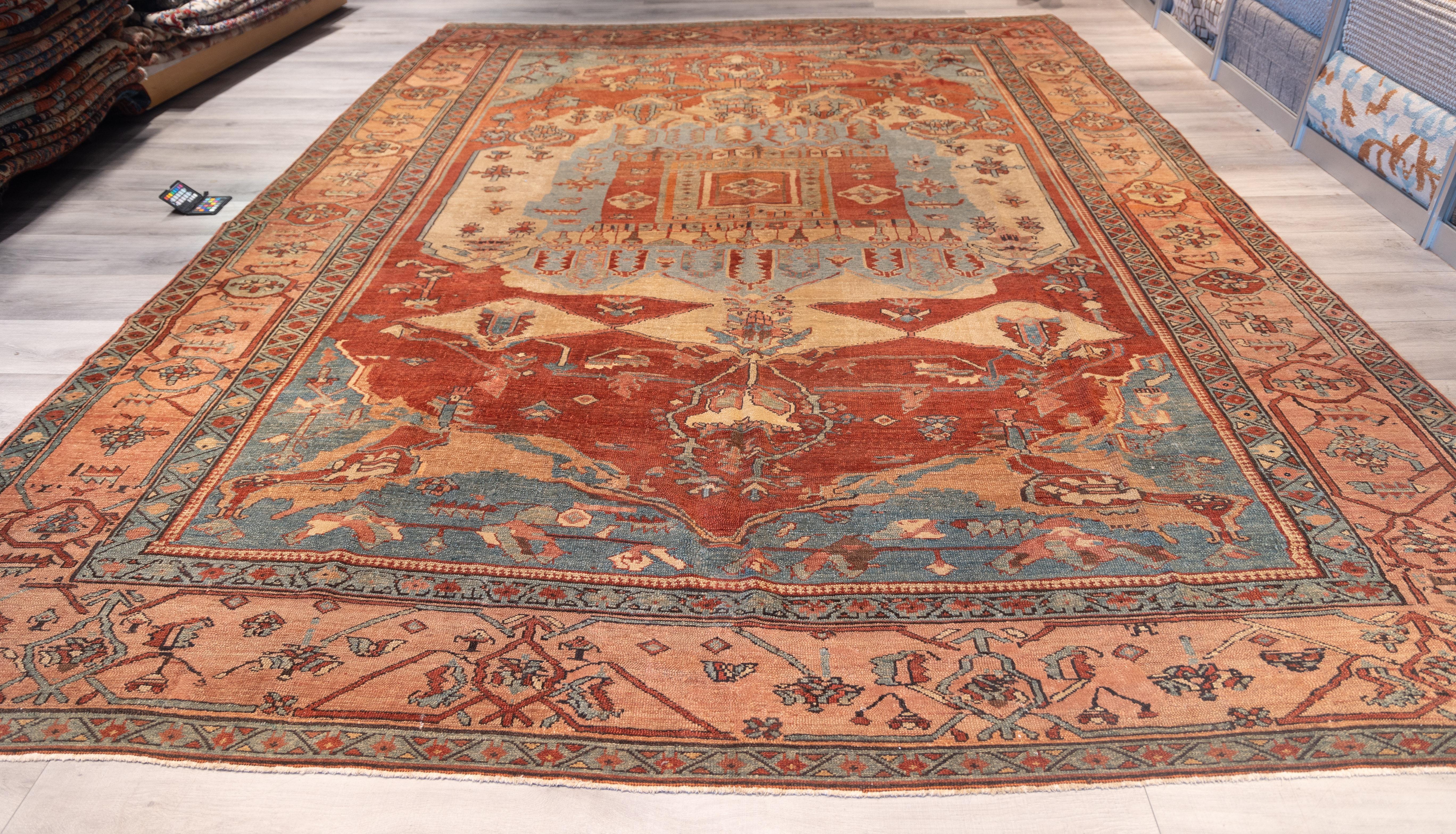 Serapi Rare 19th century antique tribal serapi For Sale