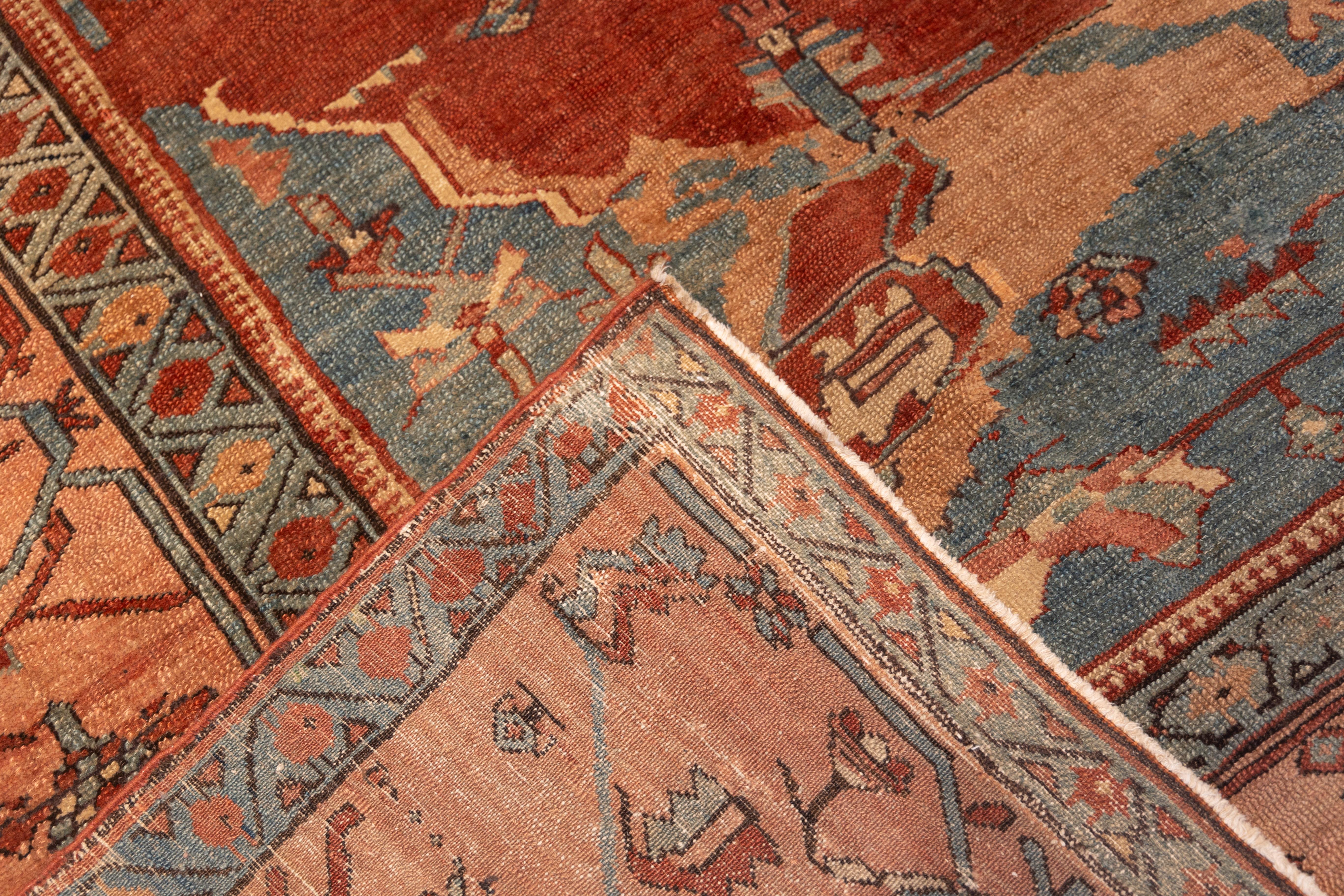 Rare 19th century antique tribal serapi In Excellent Condition For Sale In Harrington Park, NJ
