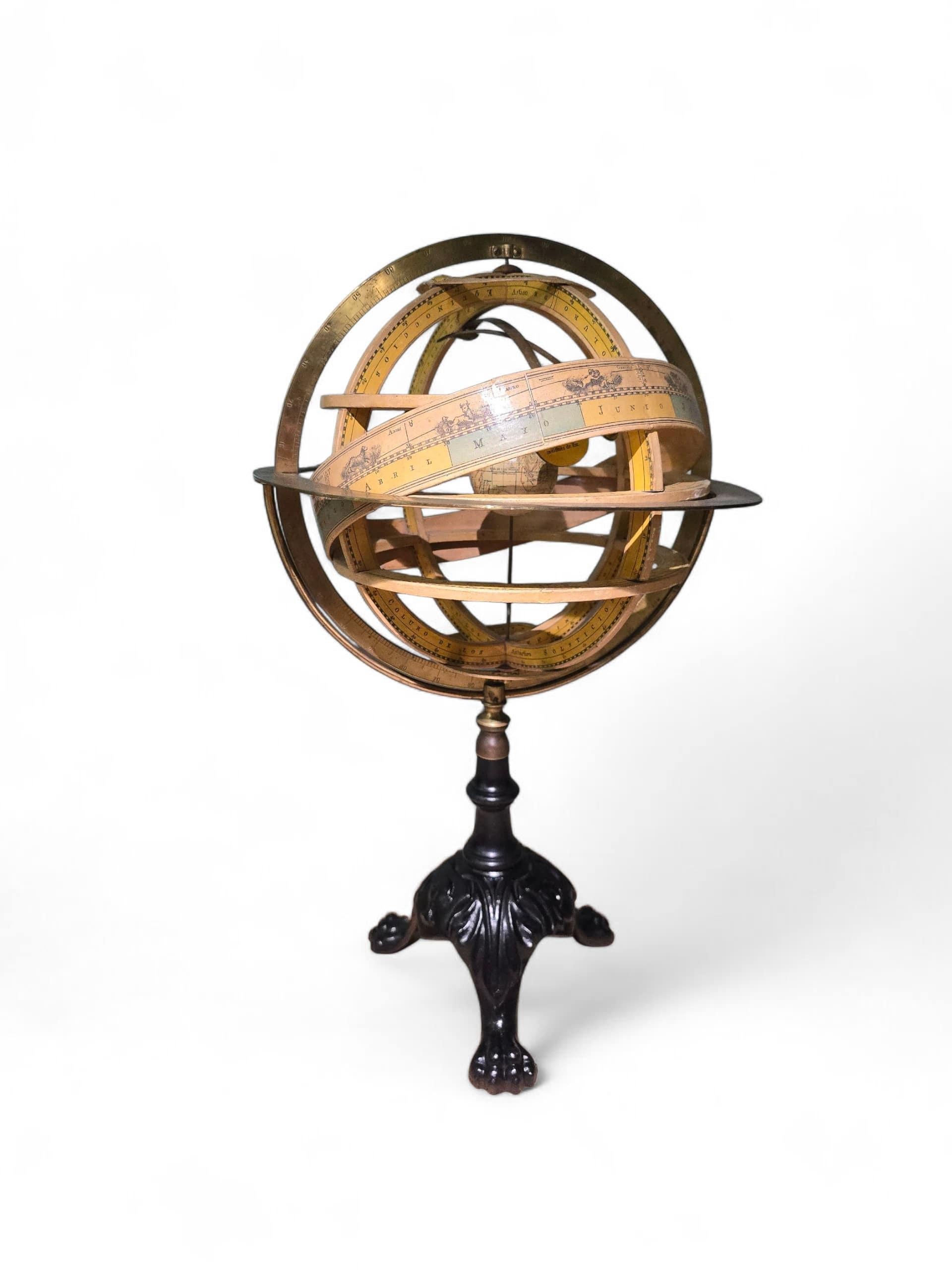 Rara sfera armillare del XIX secolo di Faustino Paluzie - Barcellona, 1880 ca. In condizioni buone in vendita a Madrid, ES
