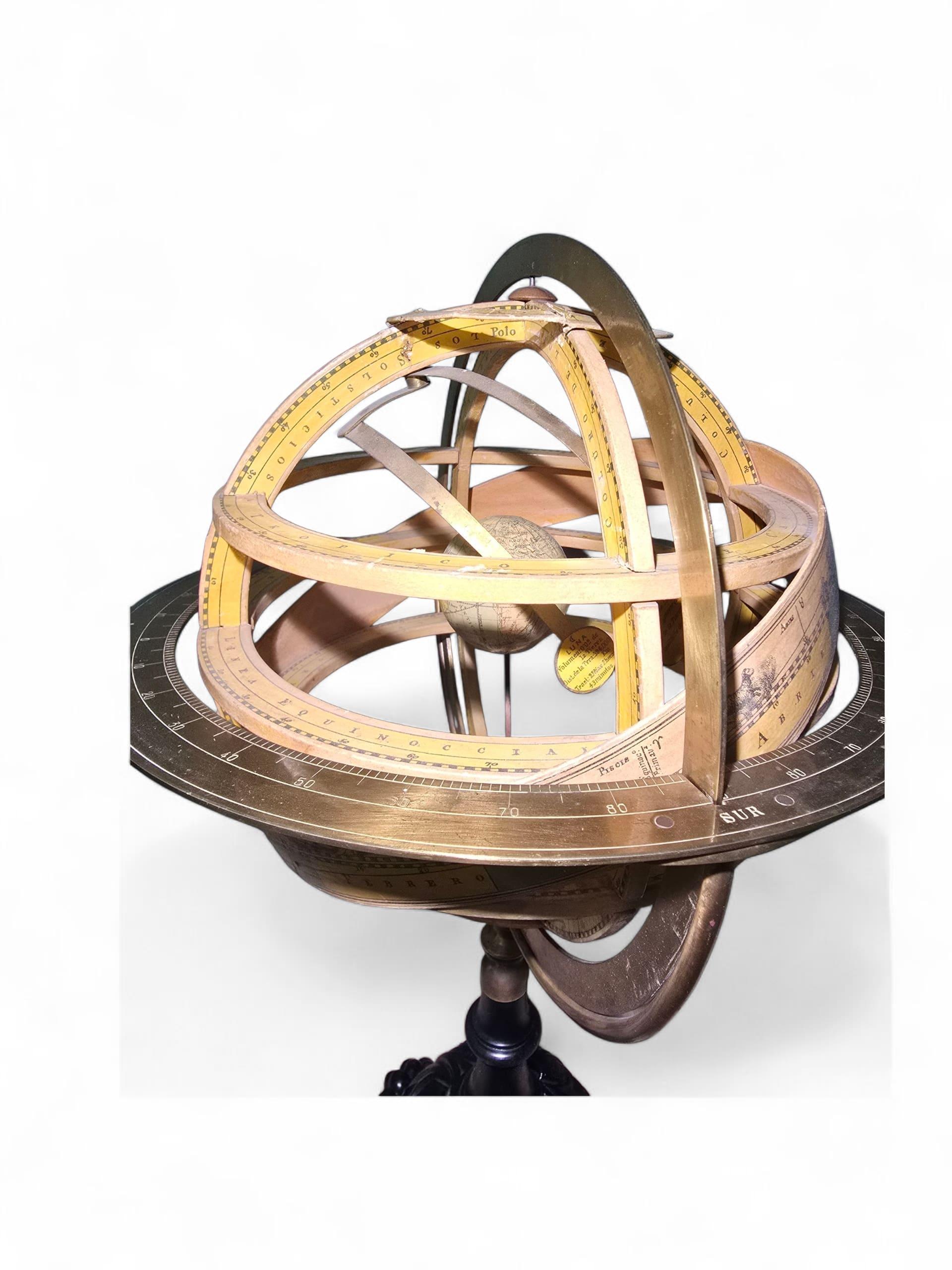 Rara sfera armillare del XIX secolo di Faustino Paluzie - Barcellona, 1880 ca. in vendita 1