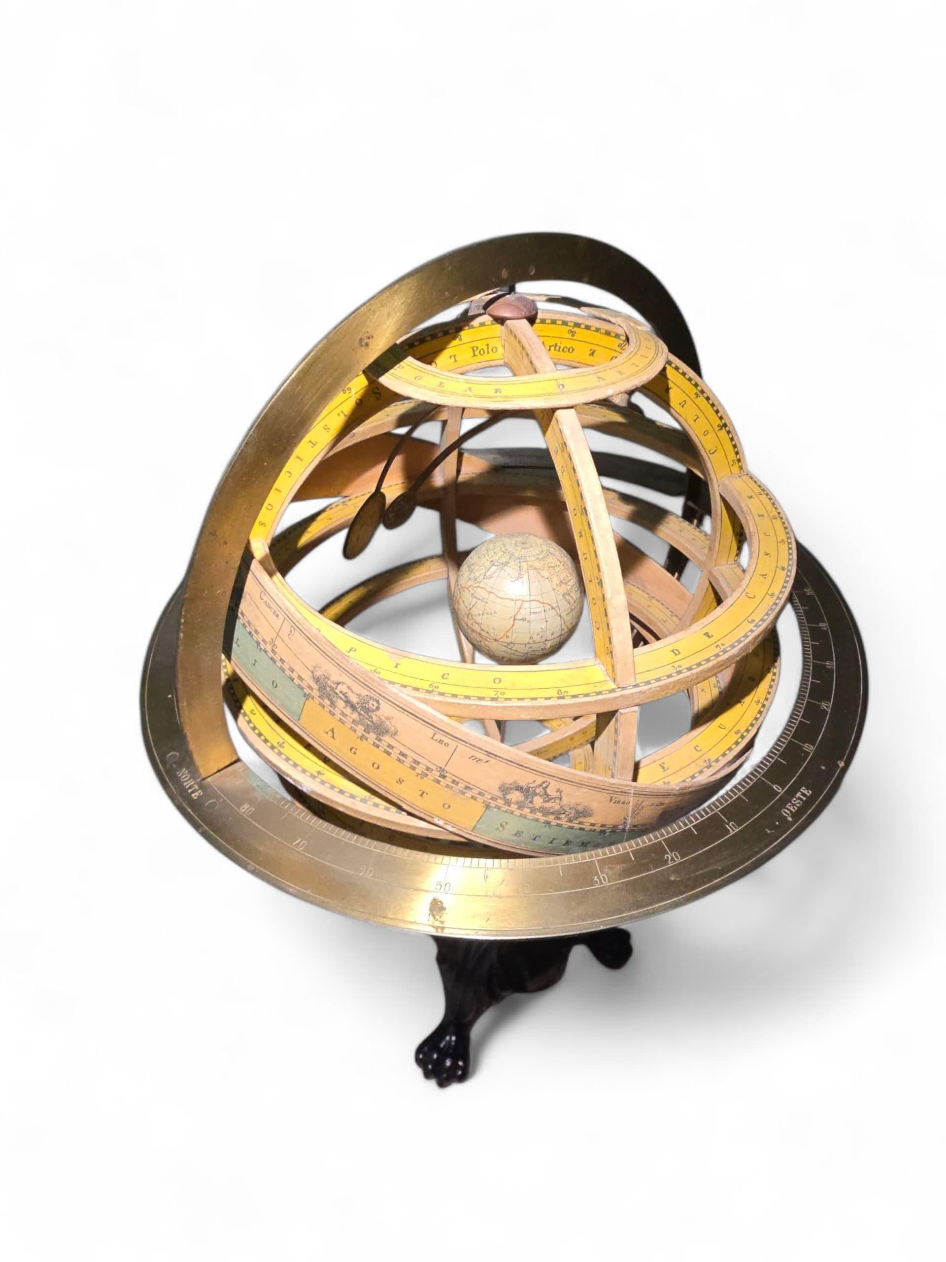Rara sfera armillare del XIX secolo di Faustino Paluzie - Barcellona, 1880 ca. in vendita 3