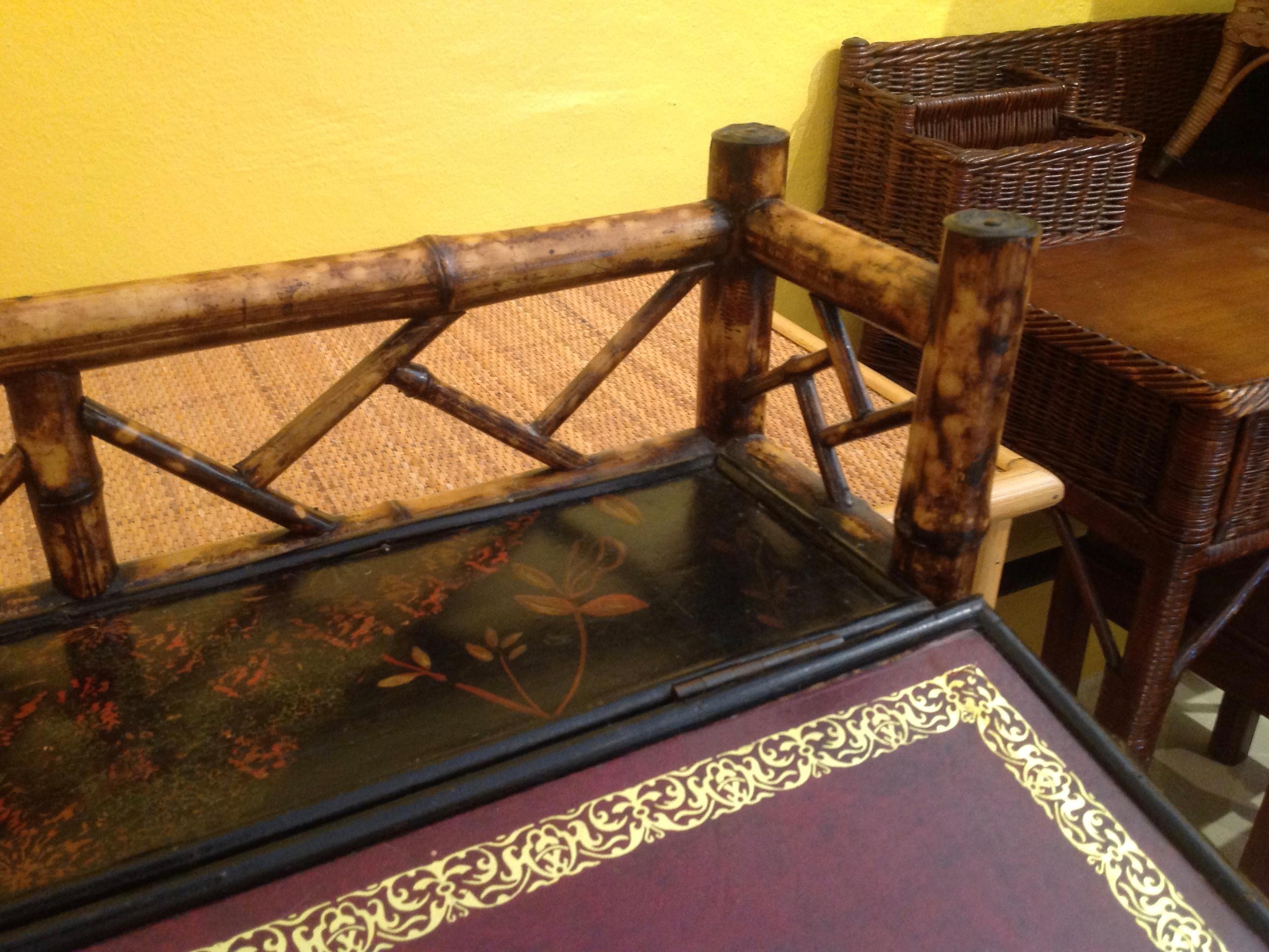 Rare 19th Century Bamboo Davenport Desk 7