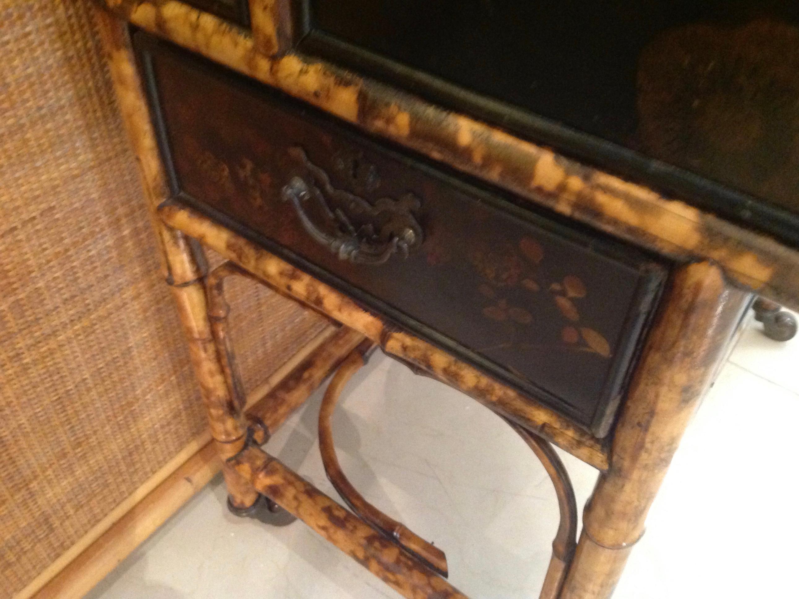 Rare 19th Century Bamboo Davenport Desk 8