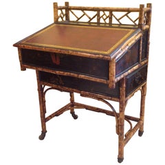 Rare 19th Century Bamboo Davenport Desk