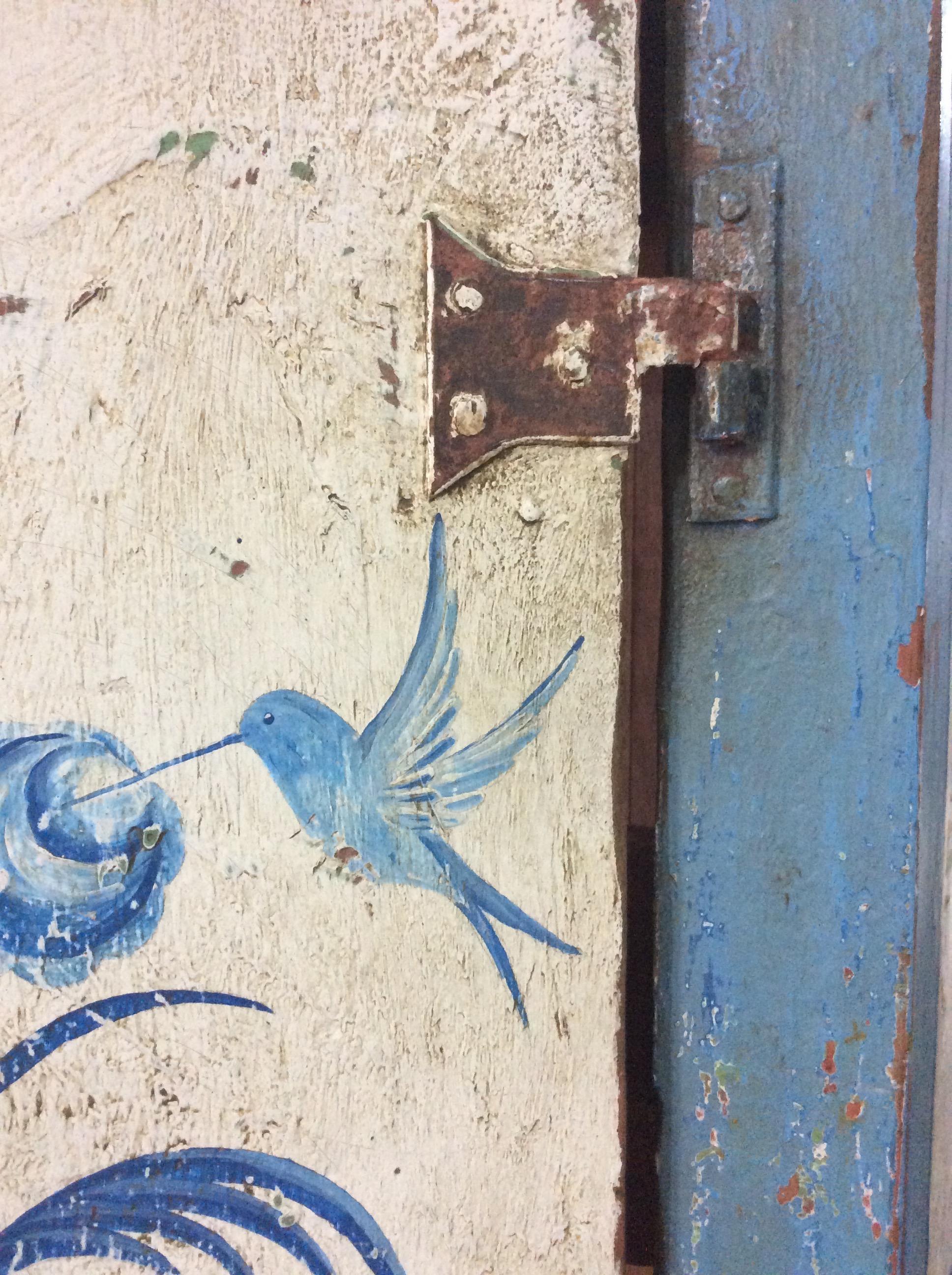 Wood Rare 19th Century Brazilian Painted Armoire Cabinet Cupboard For Sale