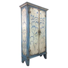 Antique Rare 19th Century Brazilian Painted Armoire Cabinet Cupboard