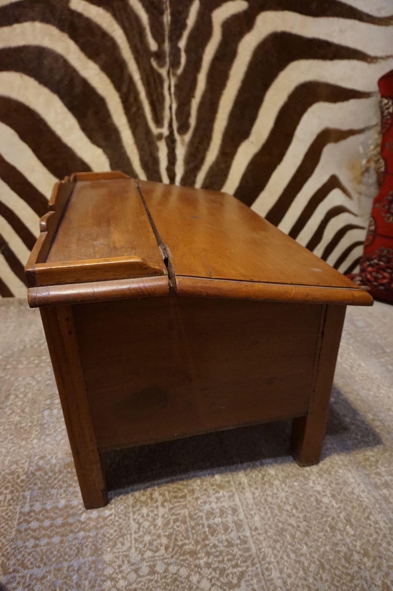 Rare 19th Century British India Solid Teak Slant Lid Floor Scholar's Desk For Sale 7